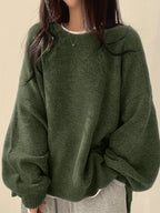 Women’s Casual Split Hem Long Sleeve Pullover Sweater