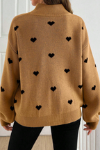 Cassia | Heart Half-Zip Sweater
