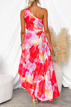 Women’s Pleated One-Shoulder Evening Dress