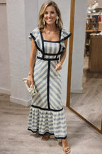 Women’s Retro Striped Maxi Dress