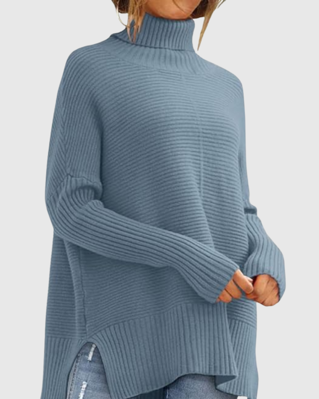 Women’s Ribbed Turtleneck Knit Sweater