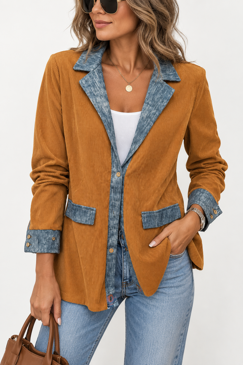 Emilia™ Blazer in blended denim