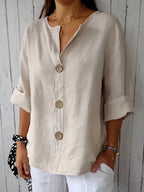 Women’s Relaxed Button-Front Blouse