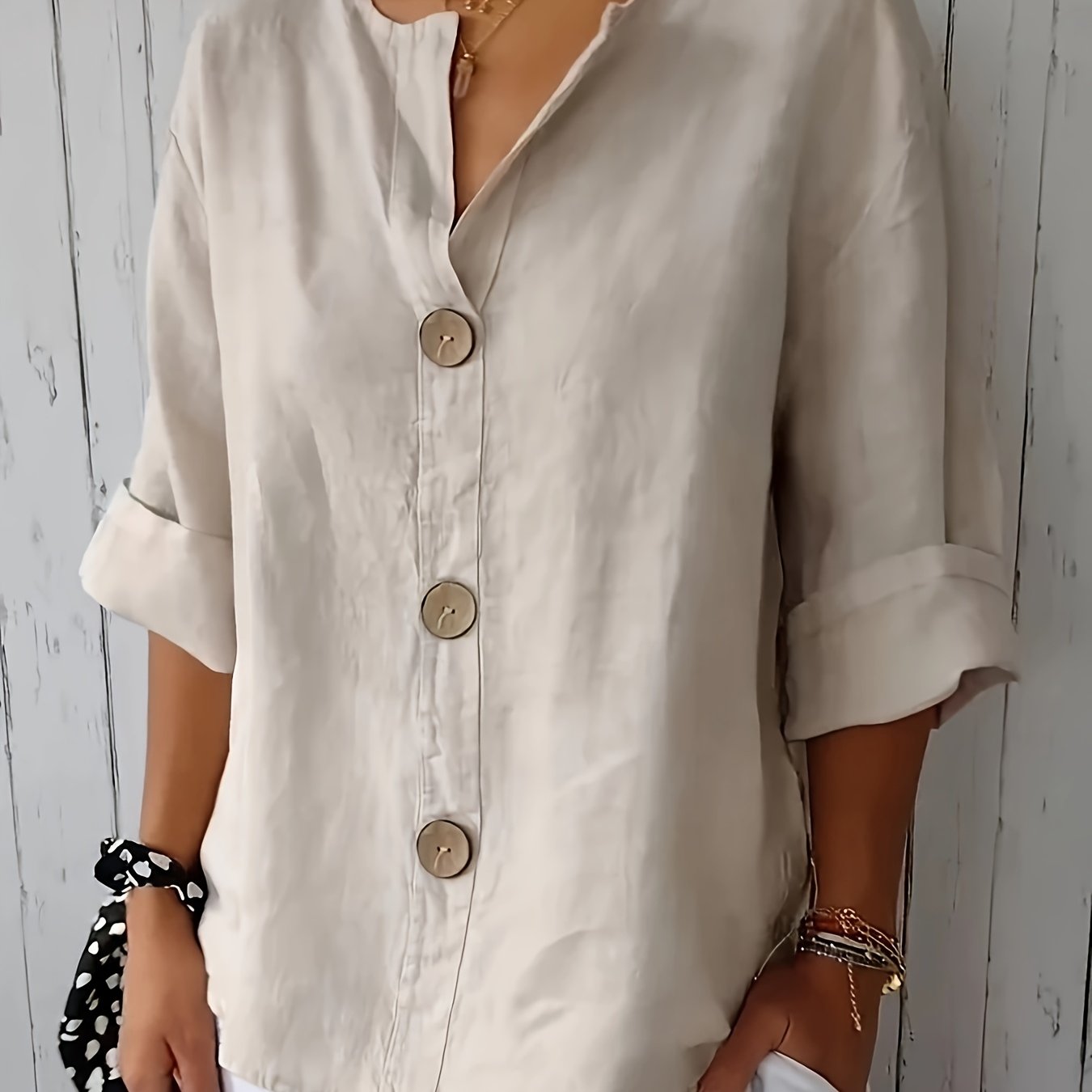 Women’s Relaxed Button-Front Blouse