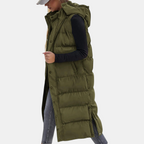 Women’s Quilted Hooded Longline Puffer Vest