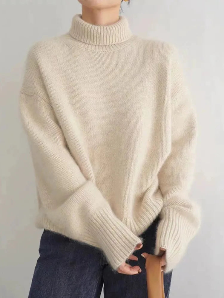 Women’s Ribbed High-Neck Sweater