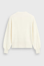 Women’s White Heart Pattern Crewneck Sweater