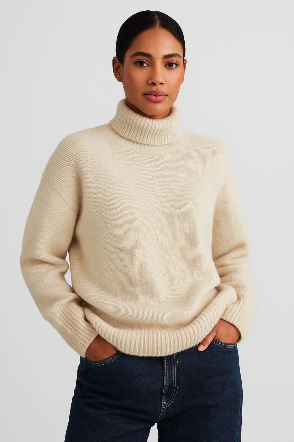 Women’s Loose Fit Turtleneck Knit Sweater