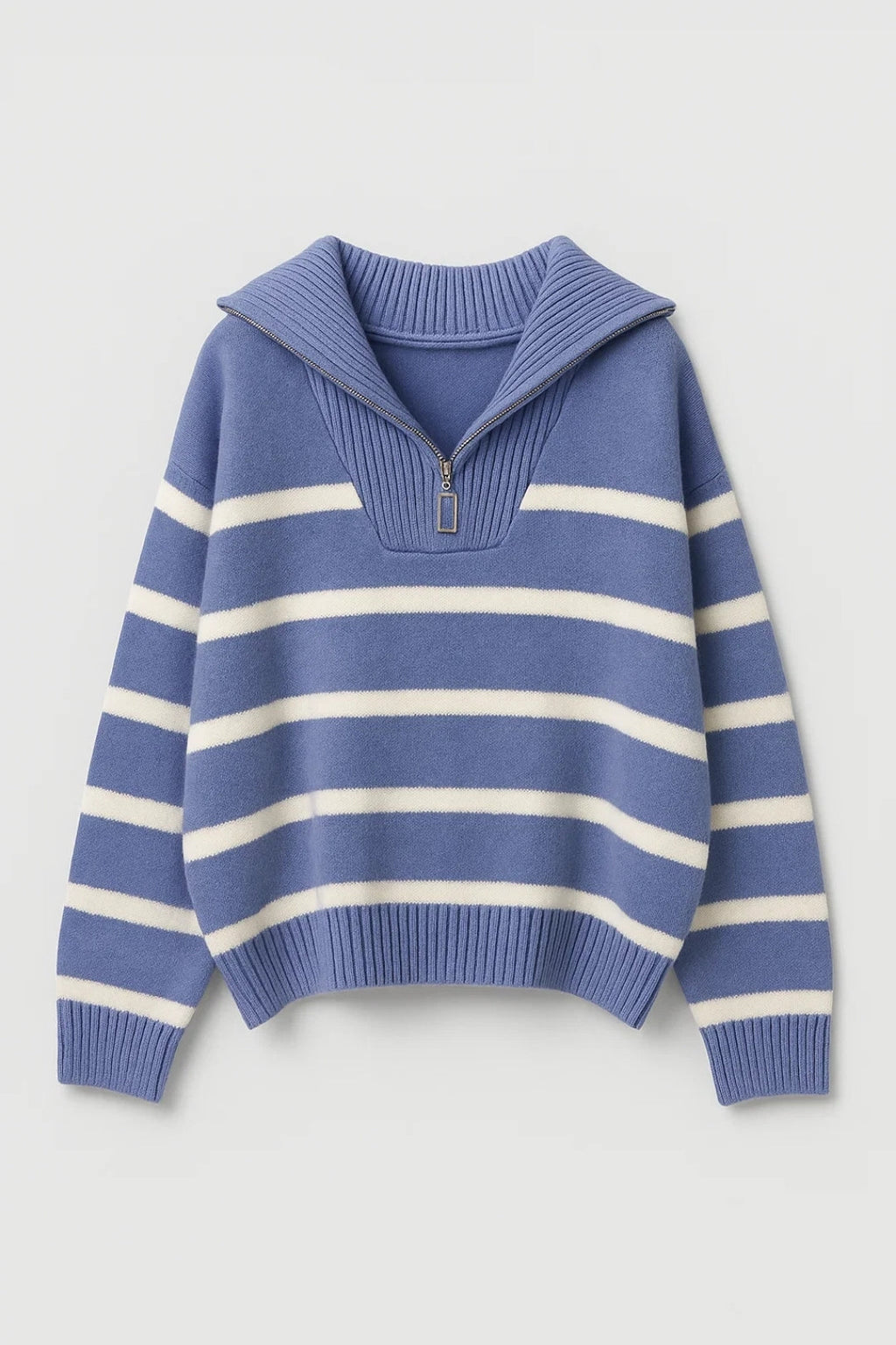 Women’s Half Zip Striped Knit Sweater