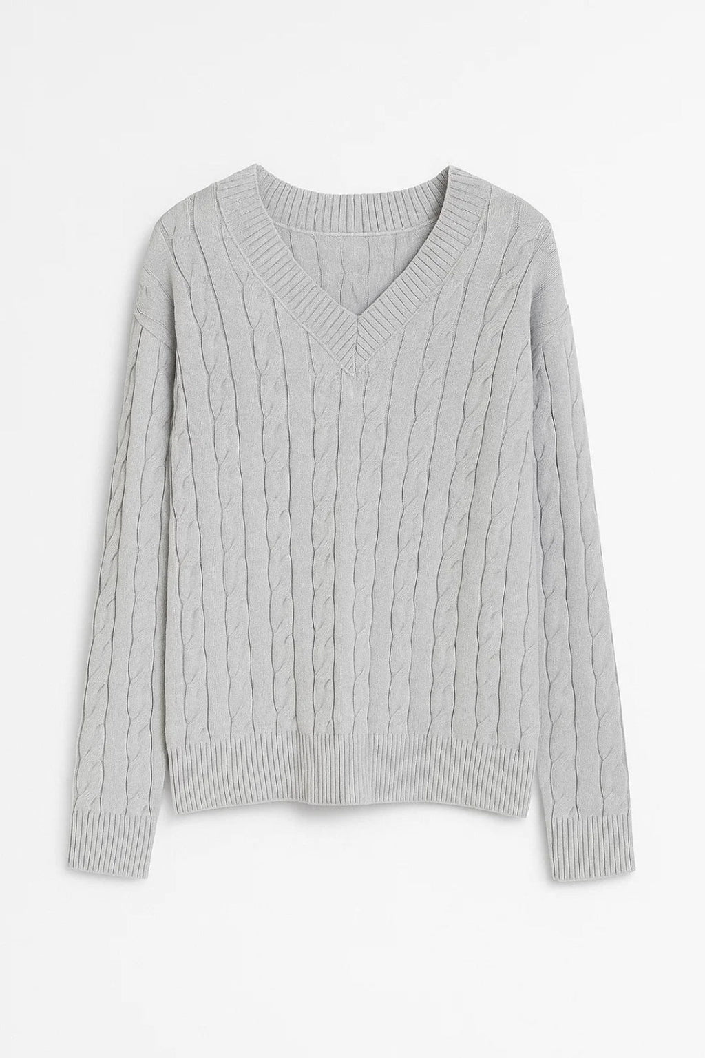 Women’s V-Neck Cable-Knit Sweater