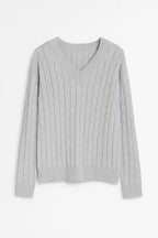Women’s V-Neck Cable-Knit Sweater