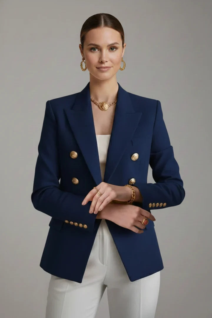 Rebecca | Double-Breasted Blazer with Gold-Tone Buttons for Women
