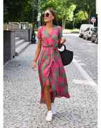 Women’s V-Neck Floral Print Dress