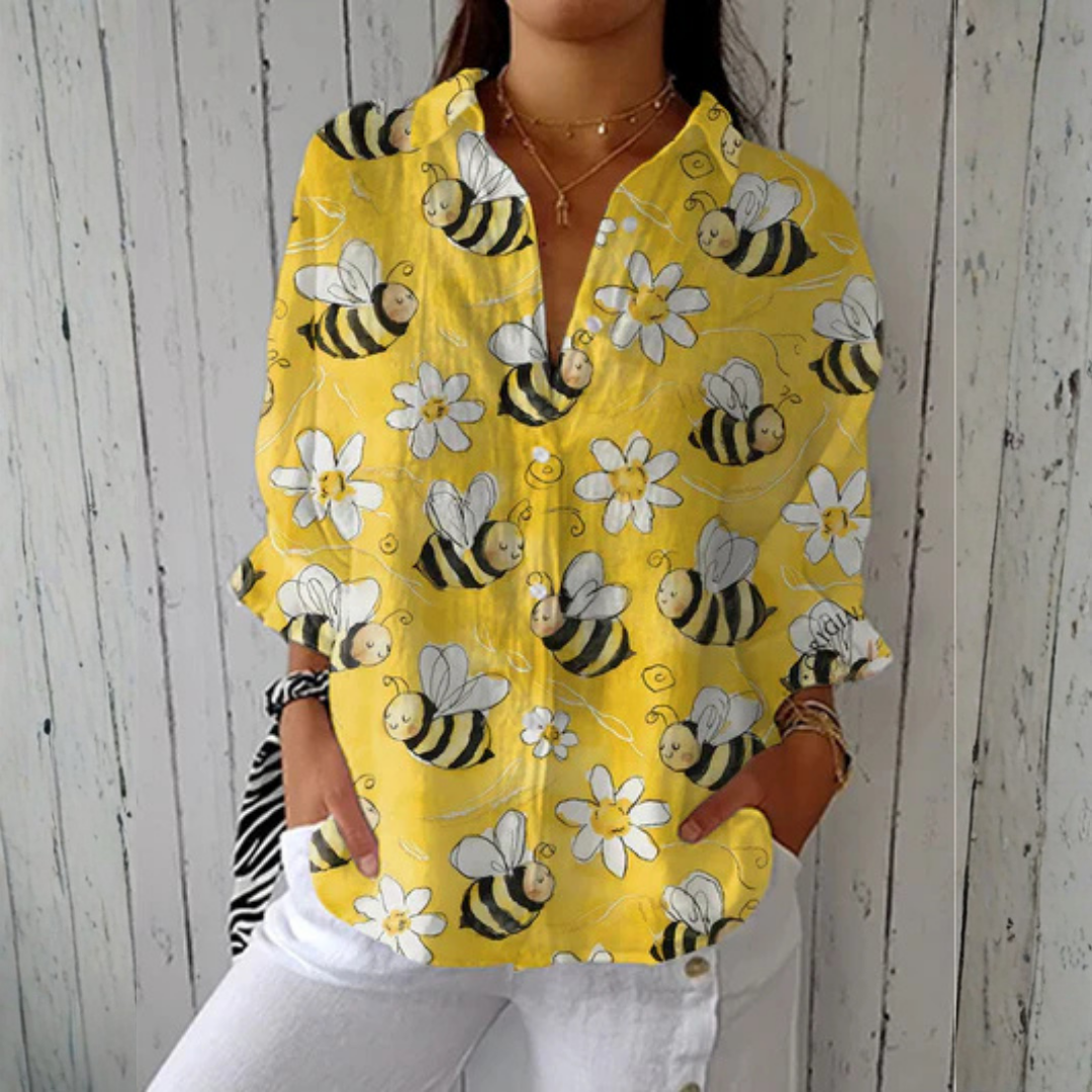 Women’s Floral Bee Print Blouse