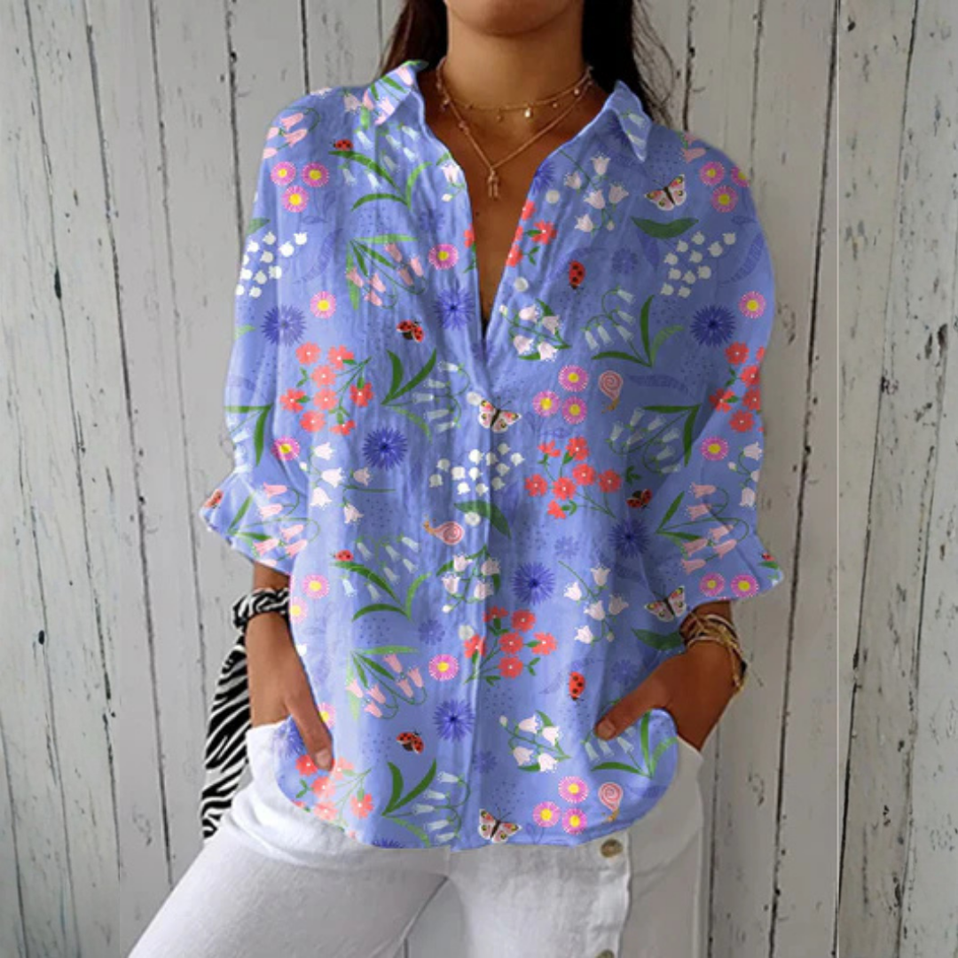 Women’s Dog Print Casual Blouse