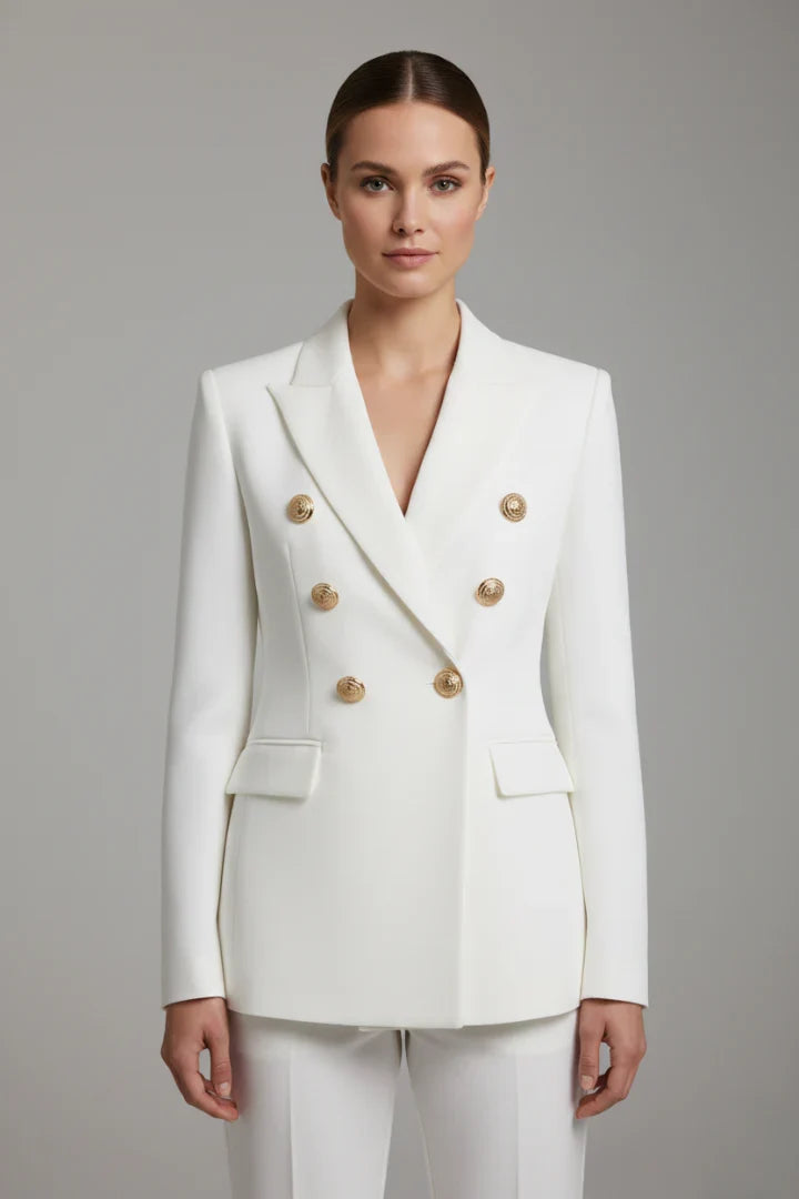 Rebecca | Double-Breasted Blazer with Gold-Tone Buttons for Women
