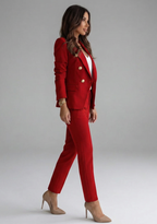 Women's Double-Breasted Blazer Set with Buttons for Office Wear