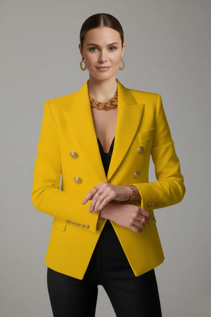 Rebecca | Double-Breasted Blazer with Gold-Tone Buttons for Women