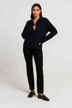 Women’s Waffle-Knit Zip-Collar Sweater
