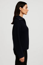 Women’s Waffle-Knit Zip-Collar Sweater