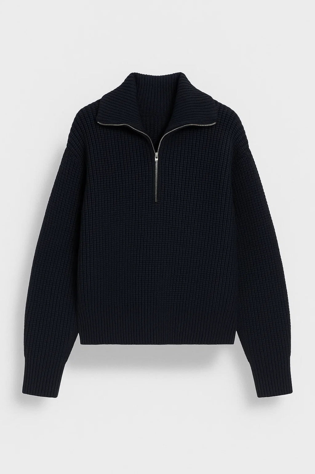 Women’s Waffle-Knit Zip-Collar Sweater