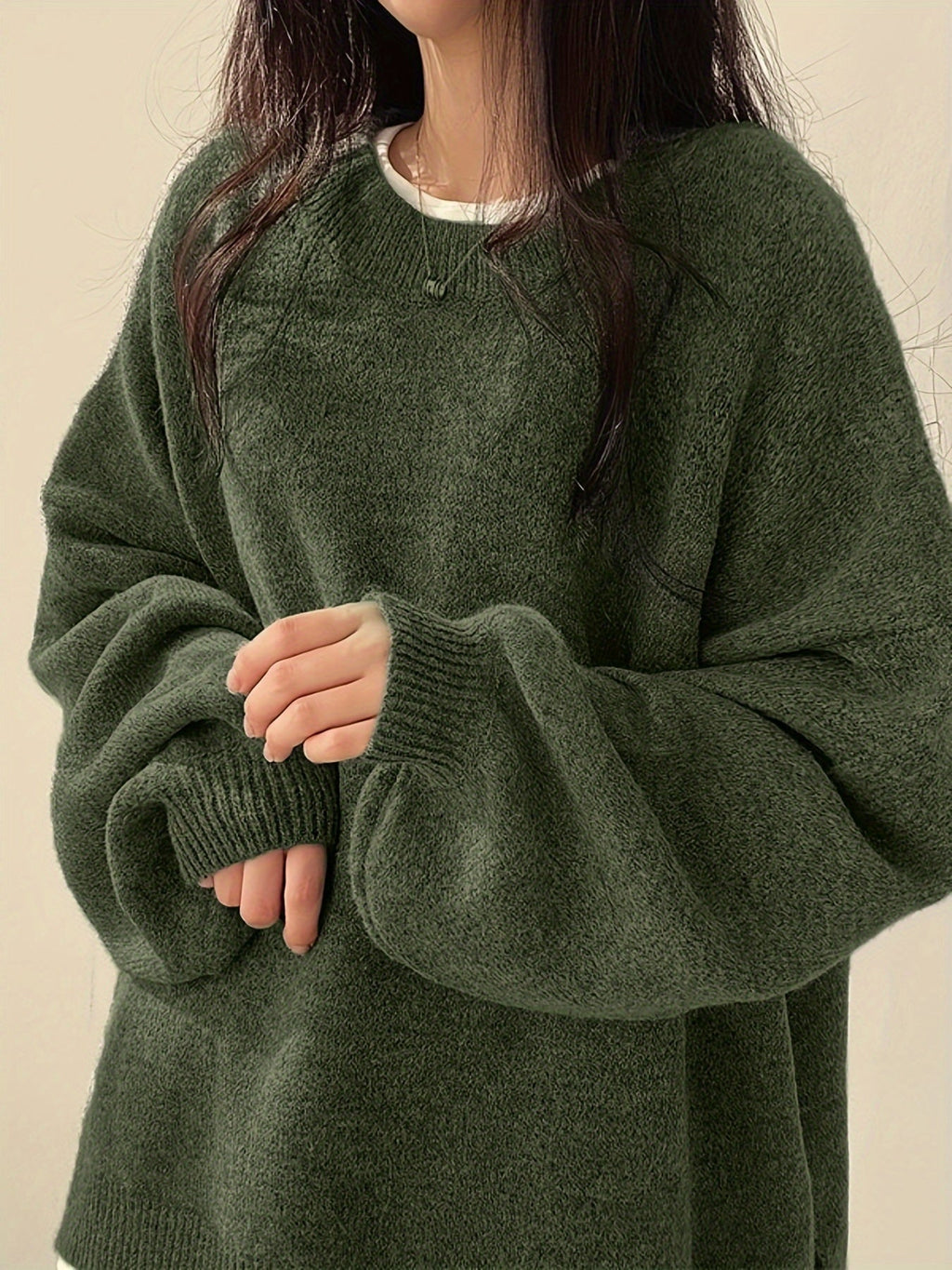 Women’s Casual Split Hem Long Sleeve Pullover Sweater