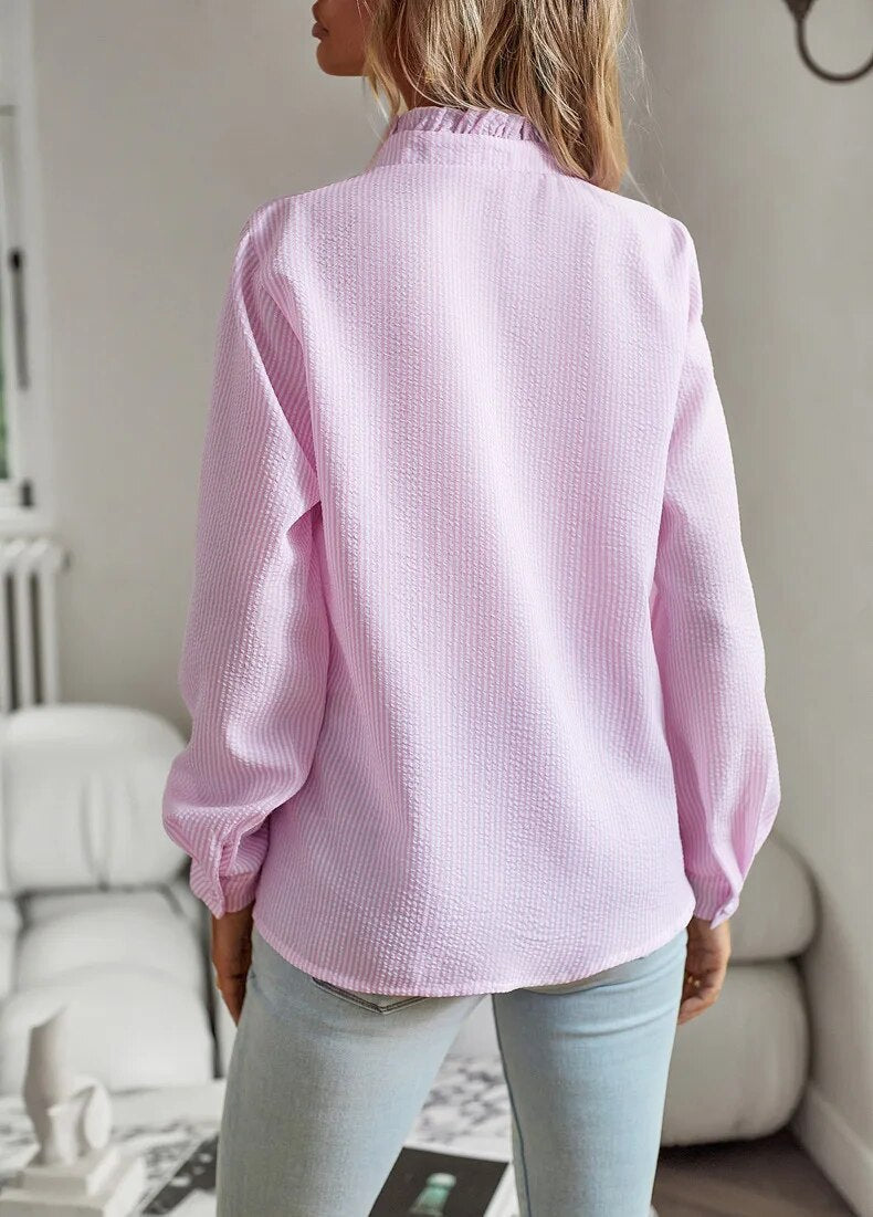 Women’s Polo Collar Button Down Blouse