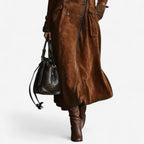 Women’s Double-Breasted Belted Longline Trench Coat