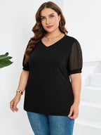 Women’s Puff Sleeve V Neck Top